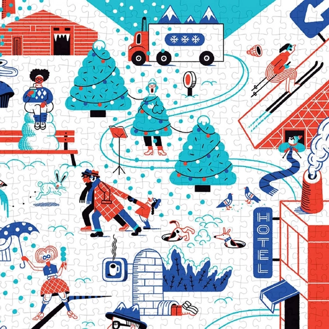 Winterliches Puzzle mit 1000 Teilen