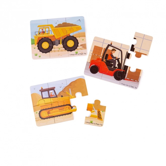 Puzzle 3-in-1 Baugeräte von Bigjigs Toys