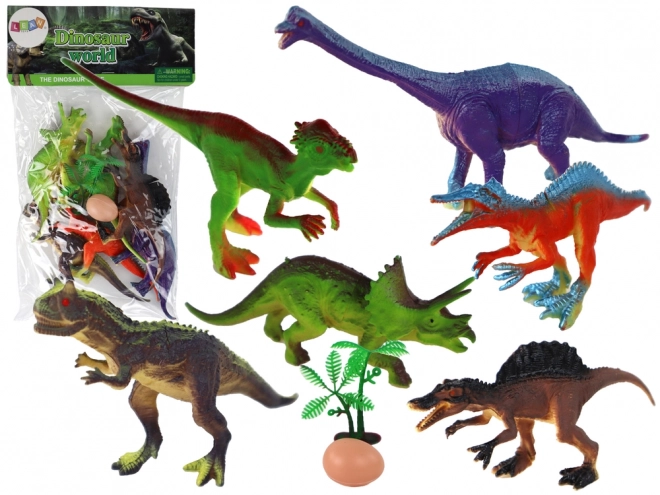 Set mit 6 Dinosaurierfiguren und Zubehör