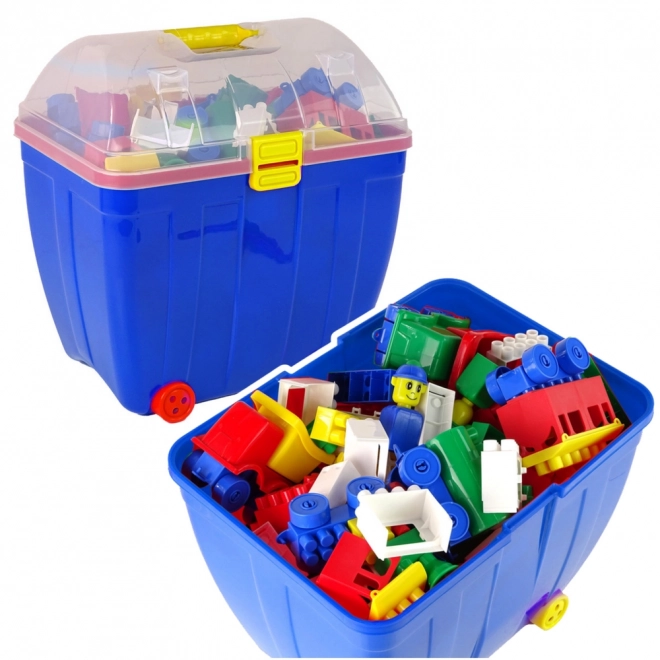 Koffer mit bunten Bausteinen für Kinder