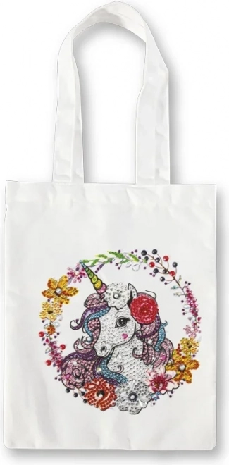 Diamantmalerei Leinwandtasche Einhorn 25x31 cm