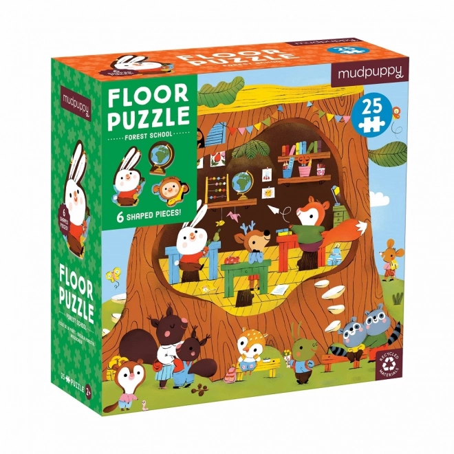 Bodenpuzzle Waldkindergarten mit geformten Teilen