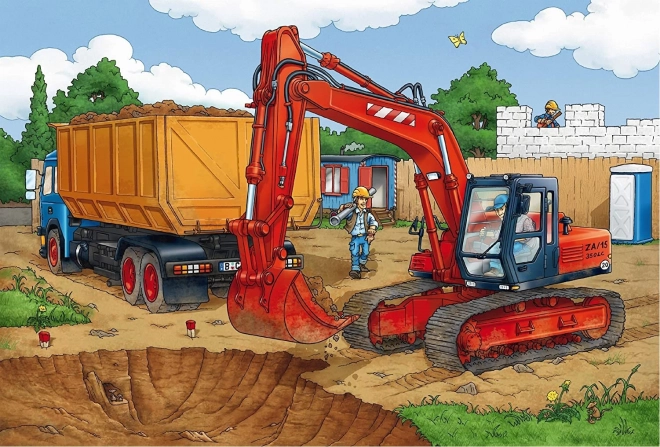 SCHMIDT Puzzle Auf der Baustelle 3x24 Teile