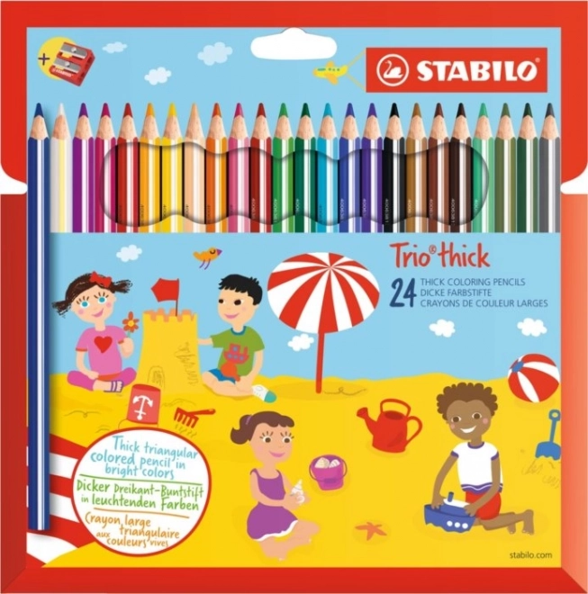 STABILO Trio dick Set 24 Buntstifte mit Anspitzer