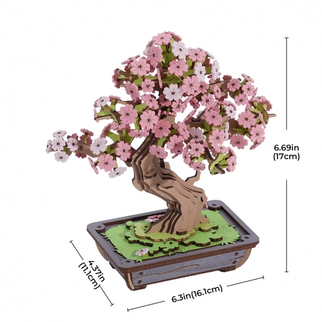 3D Holzpuzzle Bonsai Sakura