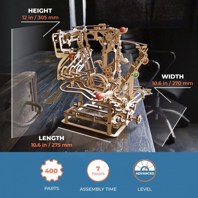 Kugelbahn mit Kettenantrieb von UGEARS