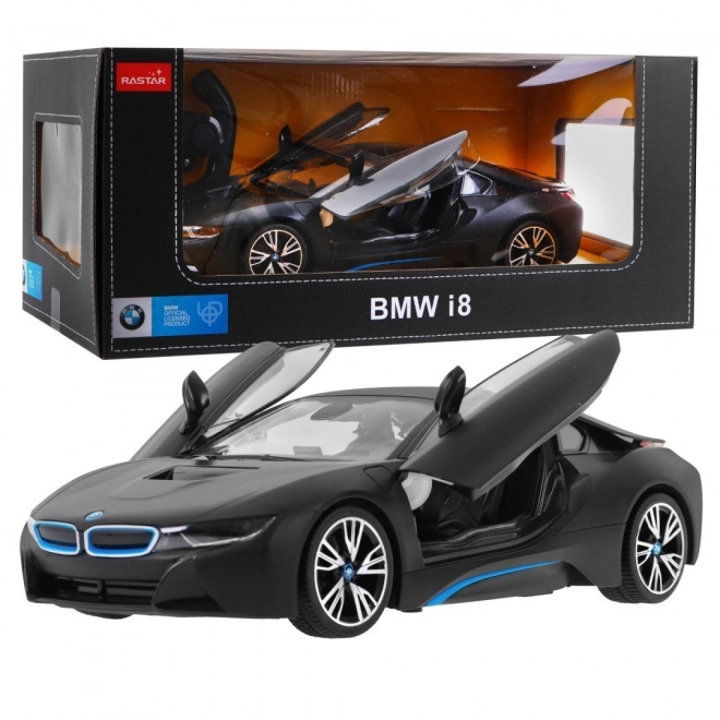 BMW i8 schwarzes RASTAR 1:14 Auto mit Fernsteuerung + 2,4 GHz Fernsteuerung