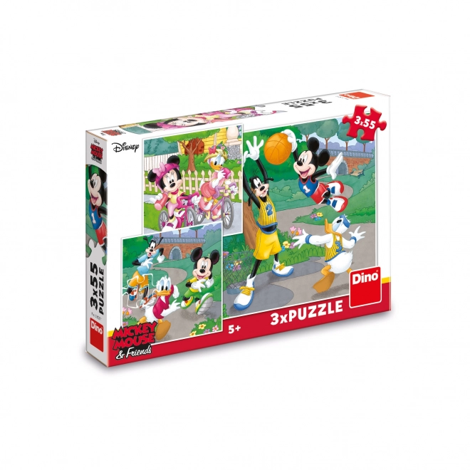 DINO Puzzle Mickey Mouse und Freunde 3er Set