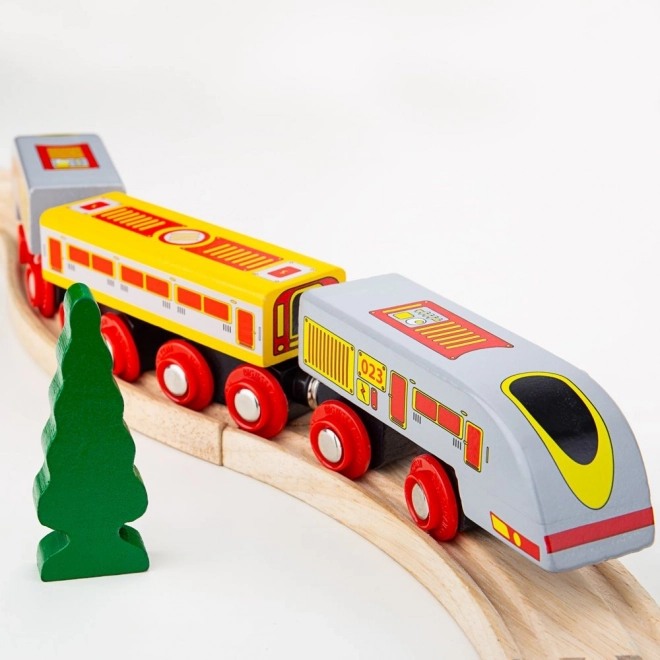 Eurostar Schnellzug Bigjigs Rail mit Schienen