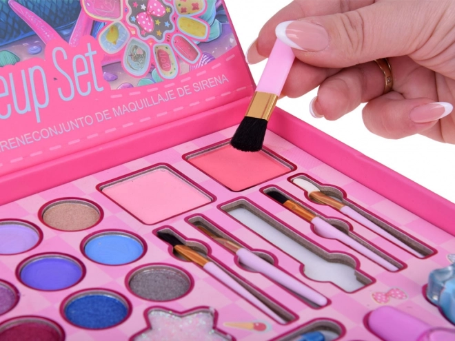 Großes Meerjungfrau Beauty-Set Lidschatten Nagellacke Haarspangen Haargummis
