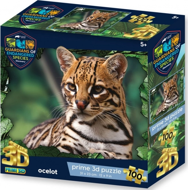 3D-Puzzle ANIMAL PLANET: Bedrohte Arten - Ozelot