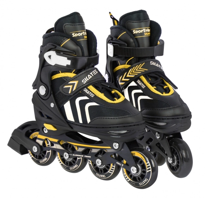 4-in-1 Kinder Rollschuhe Schlittschuhe Set Größe 34-38 Blau – Gelb