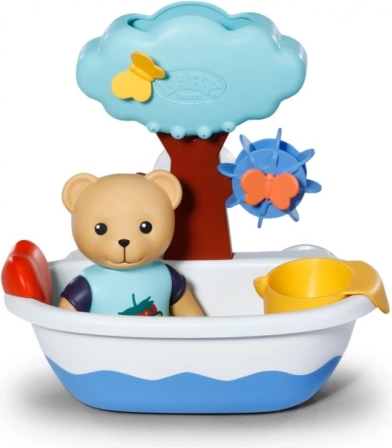 Badewannen-Set mit Teddy-Bär und Wasserrad