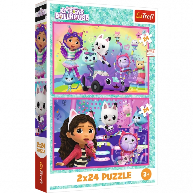 Gabby's Dollhouse Puzzle Set 2x24 Teile