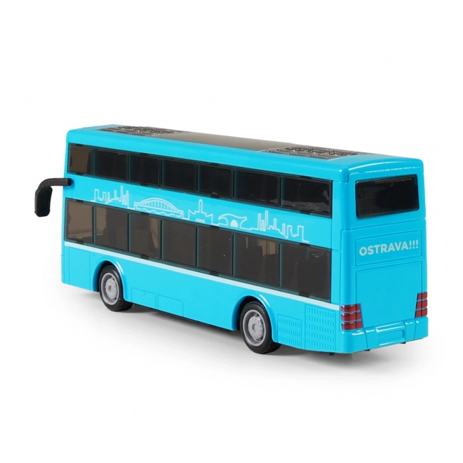 Zweistöckiger Bus Spielzeug blau 20 cm