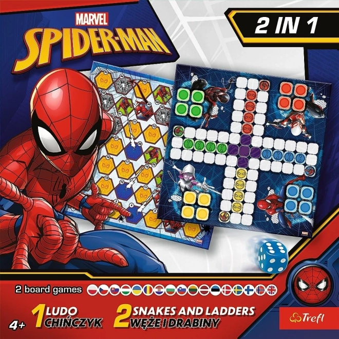 Spielesammlung 2-in-1 Mensch ärgere dich nicht und Schlangen und Leitern Spider-Man