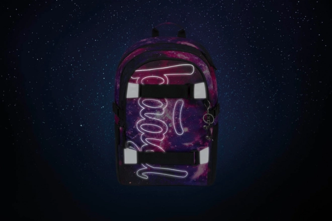 Baagl 5-teiliges Set Skate Galaxy: Rucksack, Federmäppchen, Beutel, Mappe, Geldbörse