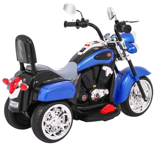 Kinder Elektromotorrad Chopper NightBike Weiß – blau