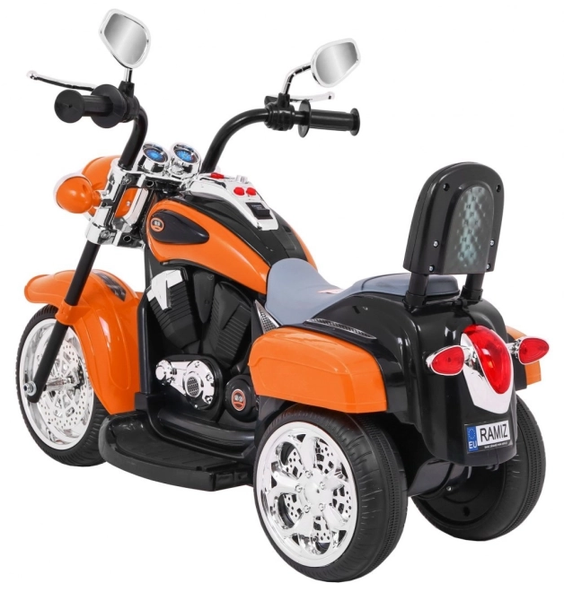 Kinder Elektromotorrad Chopper NightBike Weiß – orange