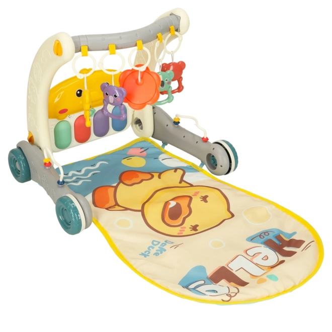 Bibi-inn 2-in-1 Lauflernwagen mit Spielmatte und Klavier, Grau – Grau