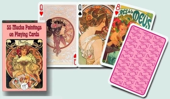 Spielkarten mit Alfons Mucha Illustrationen