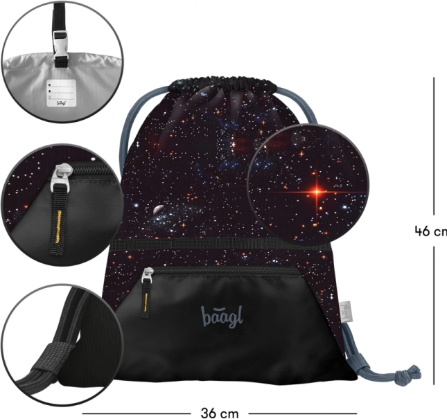 Baagl Beutel mit Tasche Pixel Space