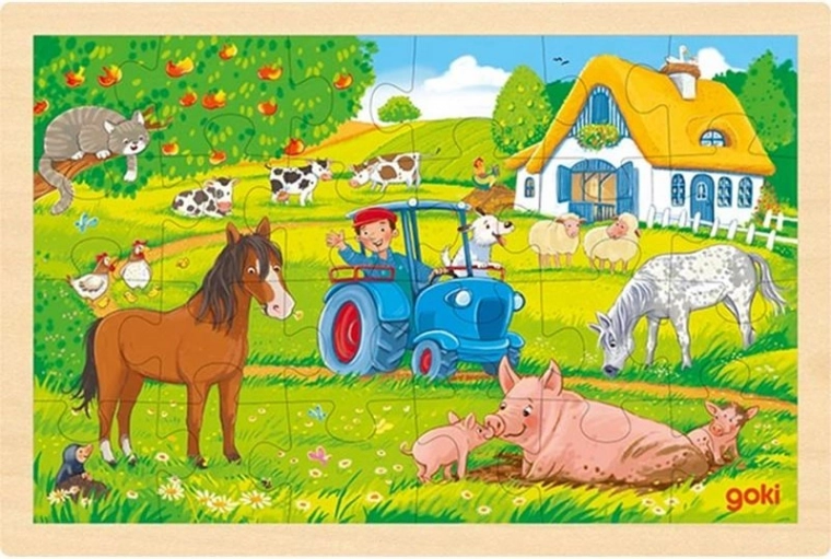 Holzpuzzle Bauernhof 24 Teile Goki