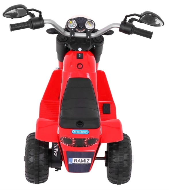 Kinder Elektro-Motorrad MiniBike Weiß mit LED-Lichtern und Sounds – rot