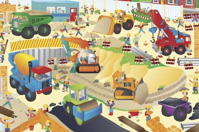 Großes Bodenpuzzle Baustelle 30 Teile