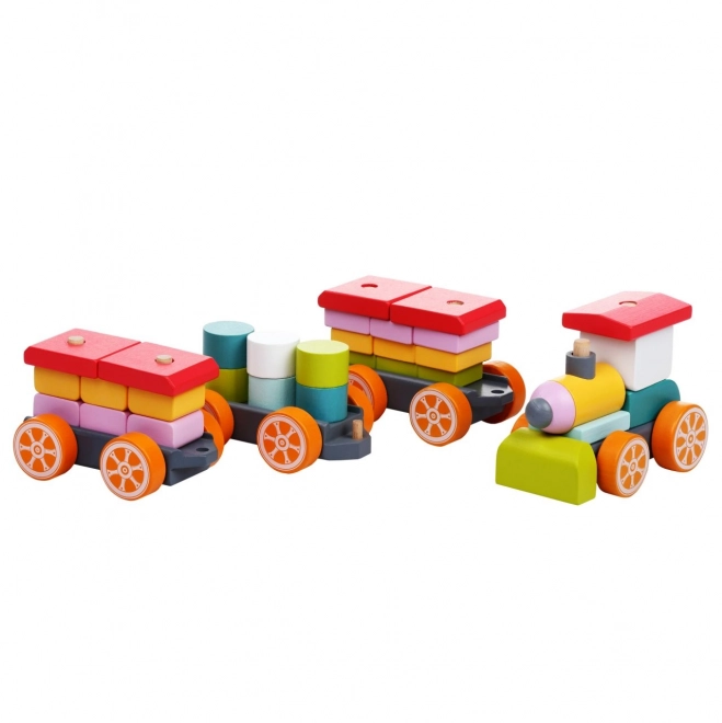 Holzzug mit drei Waggons - 35-teiliges Puzzle