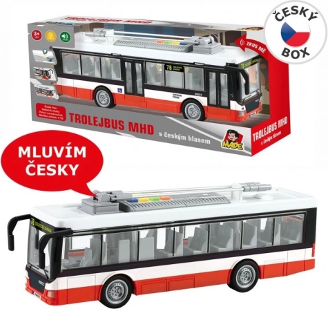 Oberleitungsbus mit tschechischen Ansagen und Schwungradantrieb 28 cm