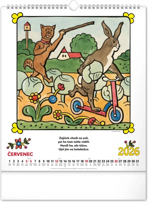 Wandkalender Josef Lada - Reime 2026