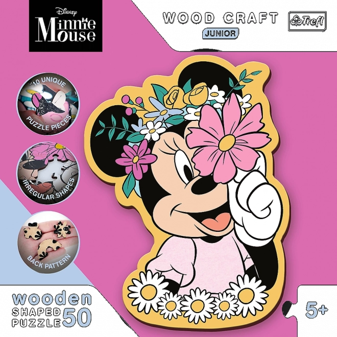 TREFL Wood Craft Junior Puzzle Minnie Mouse Welt 50 Teile