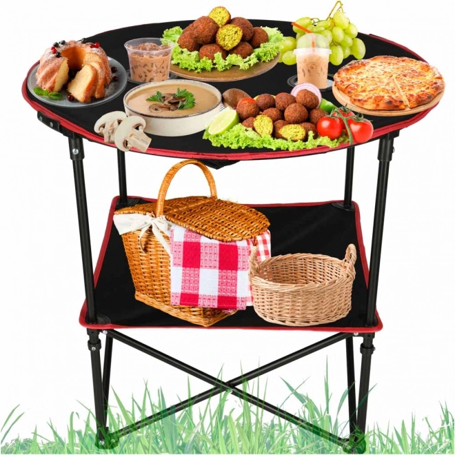 Klappbarer Campingtisch mit Tasche schwarz