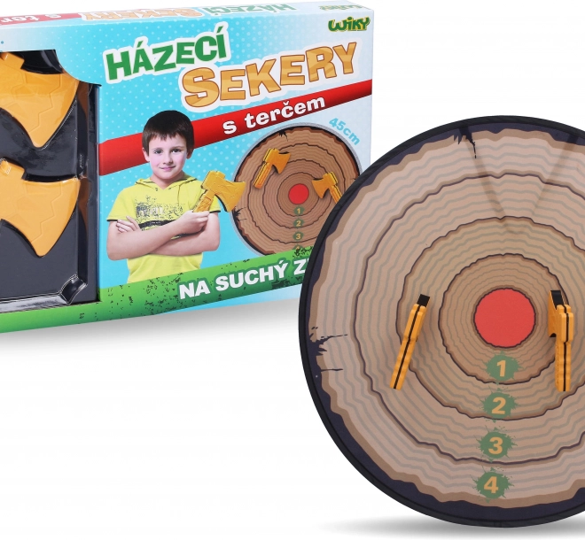 Kleine Wurfäxte mit 45 cm Zielscheibe