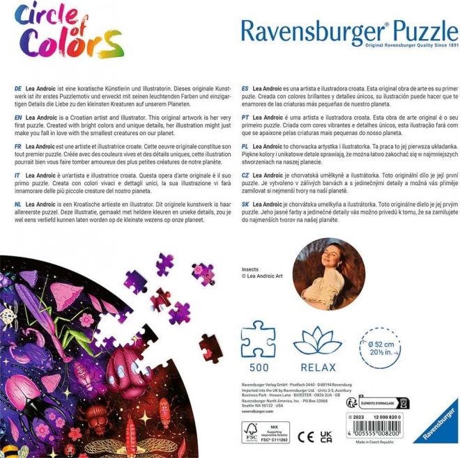 Ravensburger Rundpuzzle Farbenkreis: Welt der Insekten 500 Teile