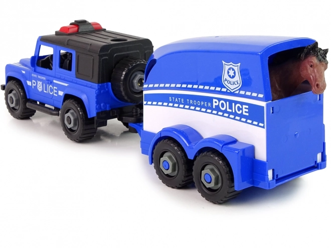 Geländewagen Polizei DIY Transporter mit Pferd