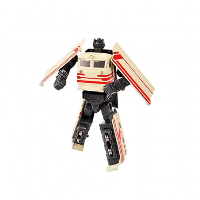 Transformierbarer Metallroboter Lokomotive Beige