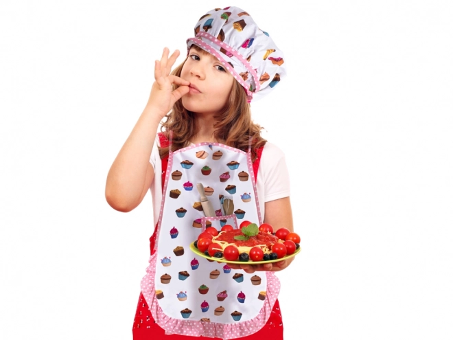 Kinderküchenset mit Mütze, Schürze und Utensilien