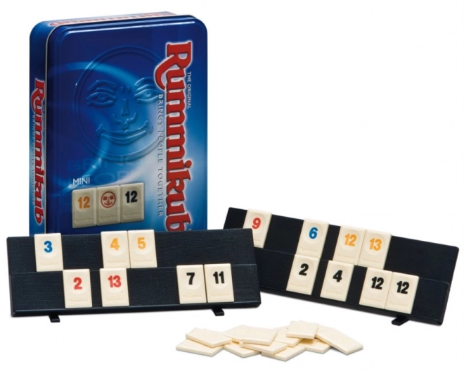 Reiseversion von Rummikub in Blechdose