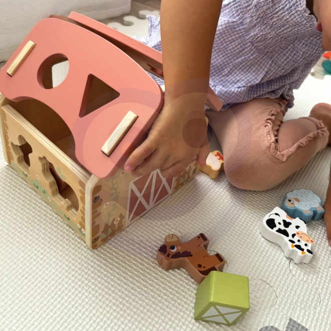 WOOPIE Holzbauernhof Sortierspielzeug und Farben 13 Stk