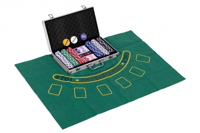 Poker- und Blackjack-Set mit 300 Chips