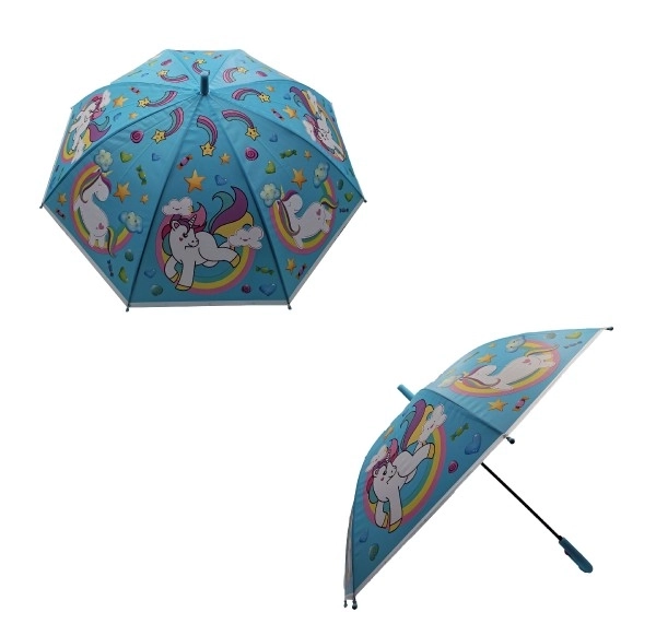 Einhorn Regenschirm 66cm Schussmechanismus verschiedene Farben