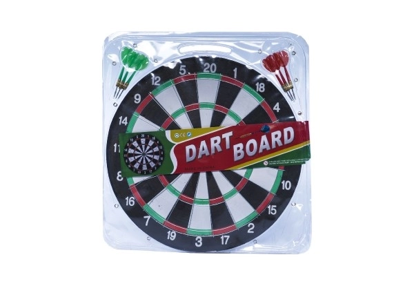 Dartscheibe mit 6 Pfeilen