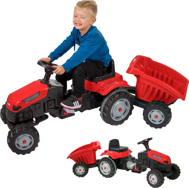 Trettraktor Farmer GoTrac Maxi mit Anhänger Flüsterreifen