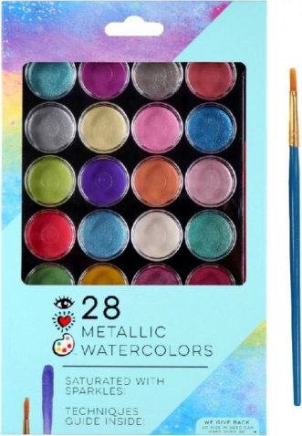 Aquarellfarben 28 metallische Farben