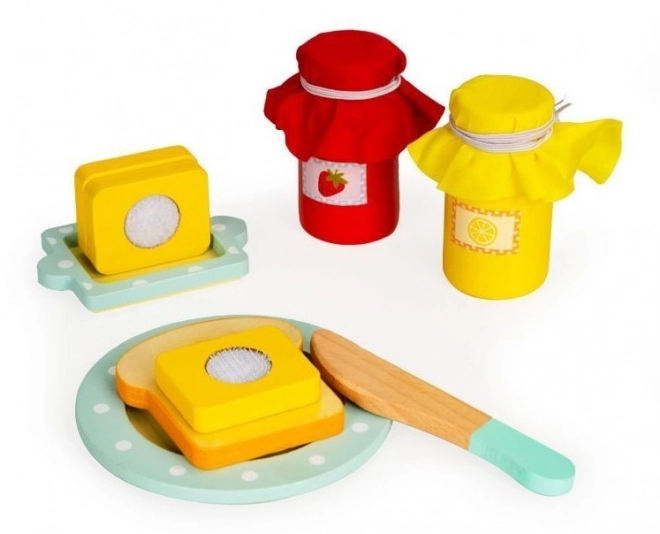 Holztoaster mit Frühstücksset