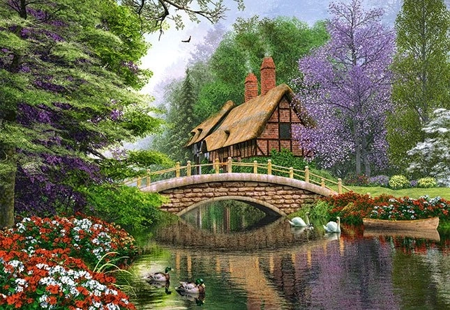 Puzzle Haus am Fluss 1000 Teile