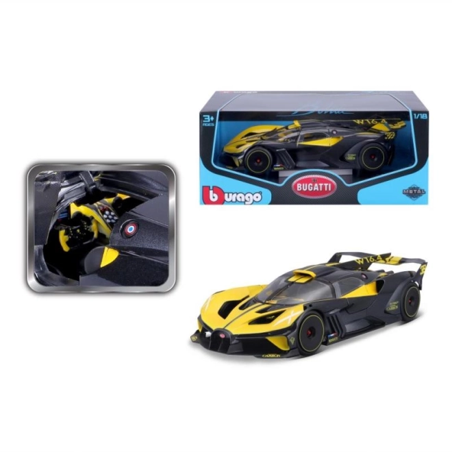 Bburago Bugatti Bolide Modellauto Gelb/Schwarz