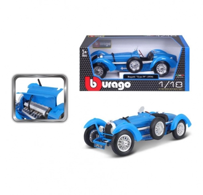 Bburago Bugatti Type 59 Modellauto Blau